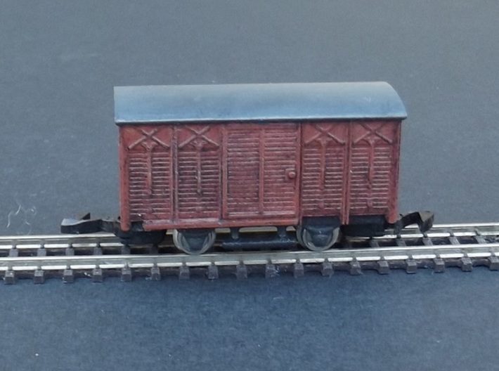 Wagon Couvert Marly Body - Nm - 1:160 3d printed Complete model with WSF chassis + wheels and coupler