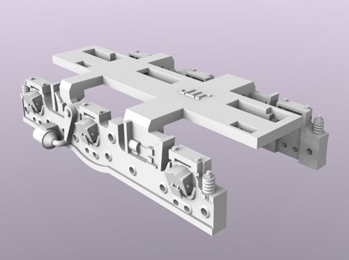 Baldwin DT6-6-2000 Side Frames X4 N Scale 1:160 3d printed Side Frame Underside Render