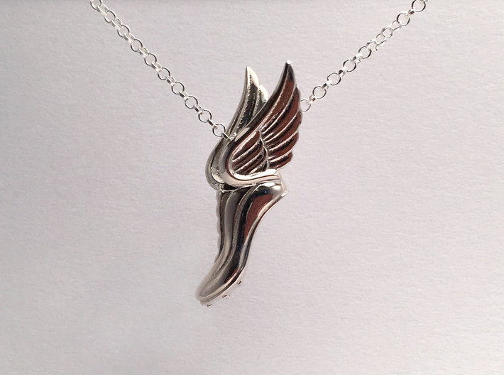 Mercury Winged Track Shoe Pendant 3d printed