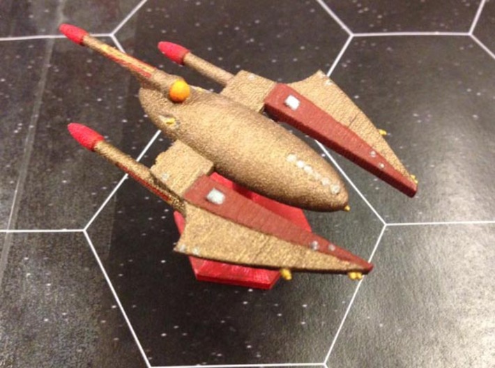 3788 Scale Drex Battlecruiser MGL 3d printed Ship painted by a fan. Stand not included.