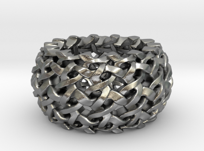 Endless Interlaced 3D printed Silver Ring / all si 3d printed