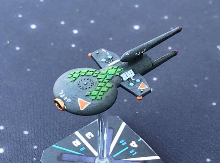 3788 Scale Gorn Carnosaurus+ Destroyer (DD) SRZ 3d printed Ship (Smooth Fine Detail Plastic) painted by a fan. Stand not included.