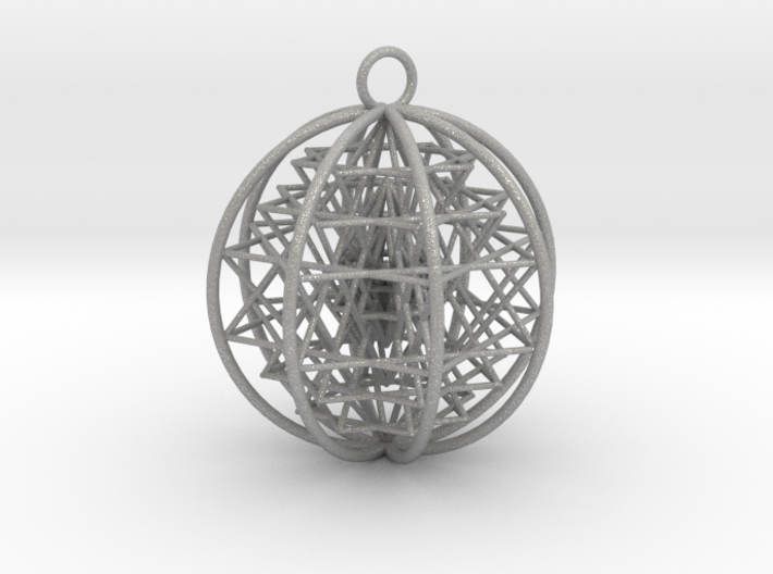3D Sri Yantra 8 Sided Symmetrical Pendant 2&quot; 3d printed