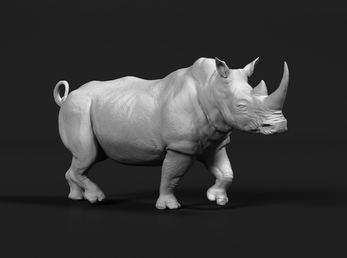 White Rhinoceros 1:72 Running Male 3d printed 