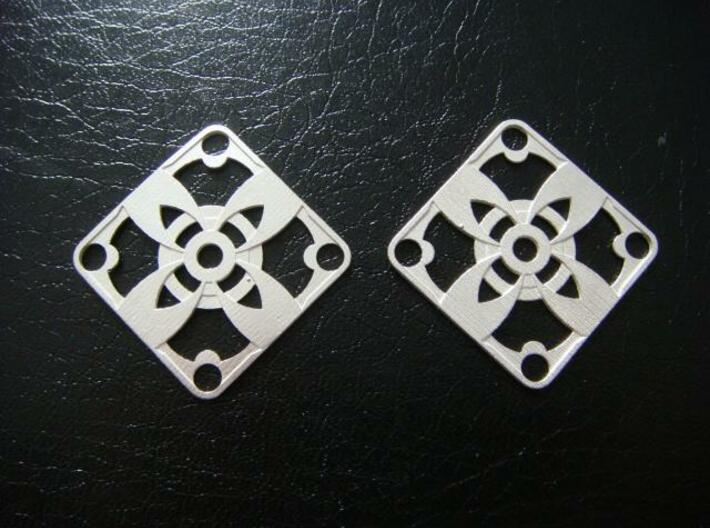 Elegant Earrings - Four Petal Flower 3d printed Sterling Silver
