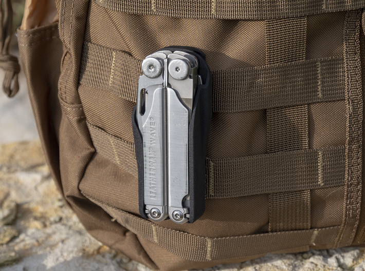 Holster for the Leatherman Wave, Closed Loop 3d printed Attaches to PADDS/MOLLE webbing.