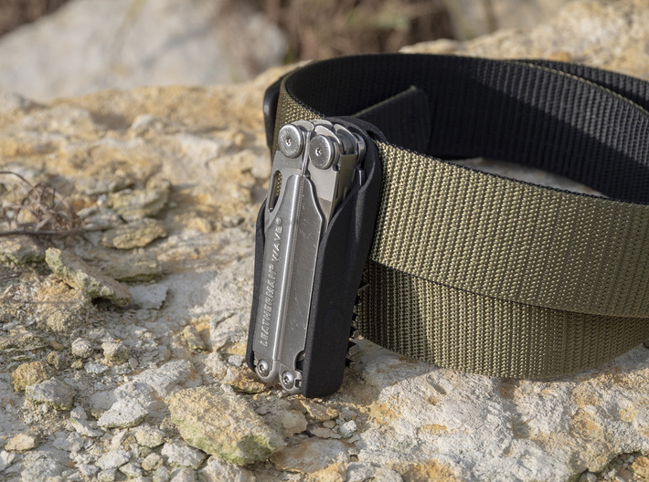 Holster for the Leatherman Wave, Closed Loop 3d printed Made to fit onto Air Force DLATS Belts (BDU)