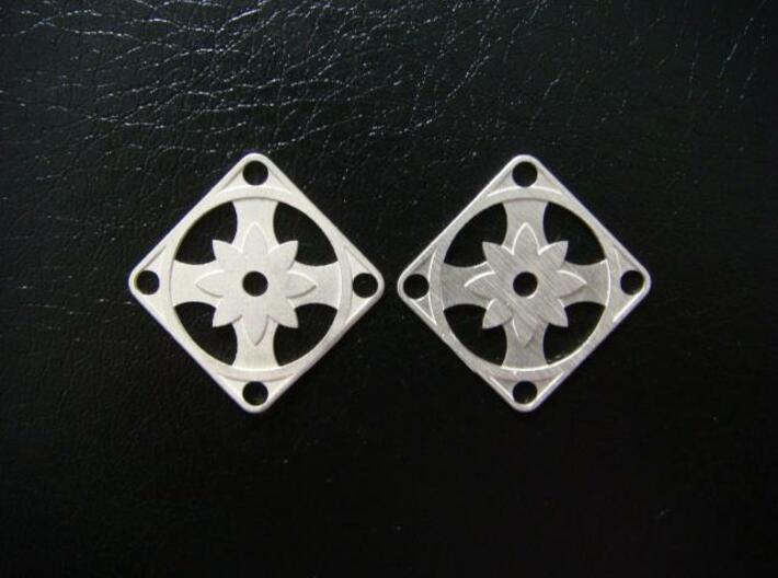 Elegant Earrings - Eight Petal Supported 3d printed Sterling Silver