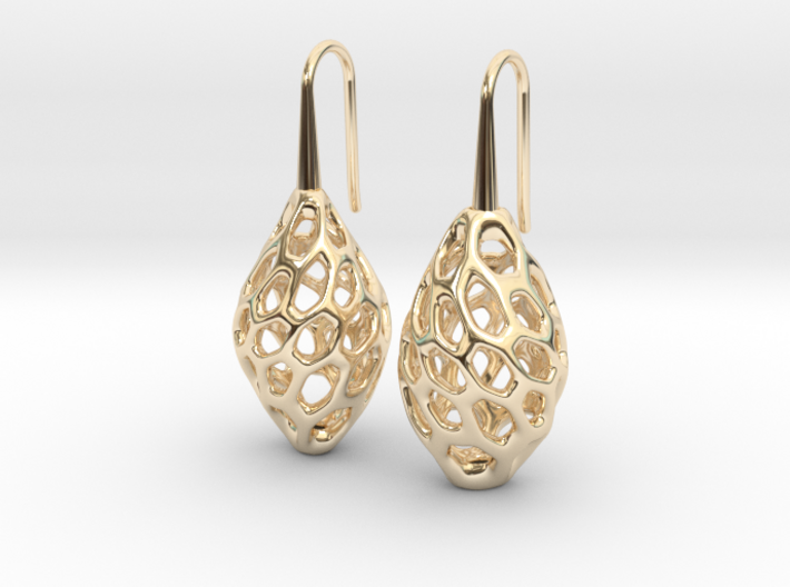 HONEYBIT Twist Earrings 3d printed