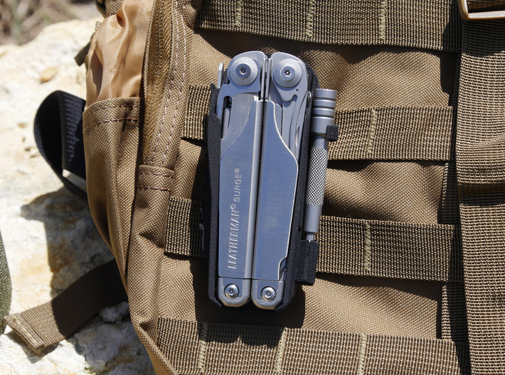 Holster for Leatherman Surge, Closed Loop 3d printed Attaches to PALS/MOLLE webbing.