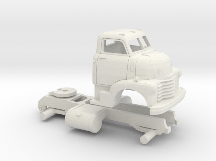 1/64 1949 Chevy COE Semi Truck Chassis/Cab only 3d printed