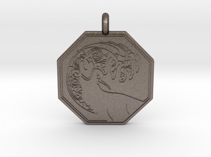 Stag - The Horned God Octagon Pendant 3d printed