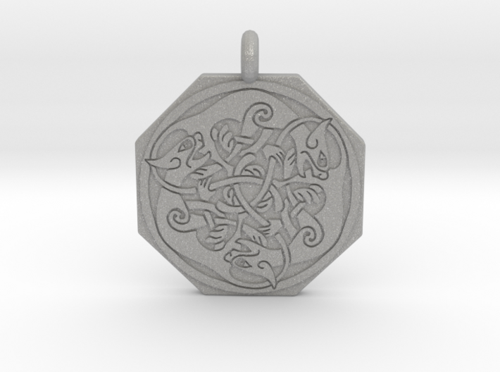 Cat Celtic Octagonal Pendant 3d printed