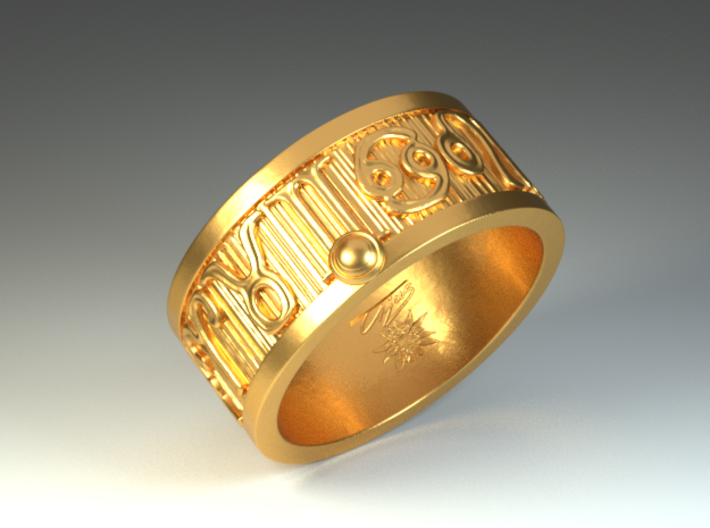 Zodiac Sign Ring Cancer / 20mm 3d printed