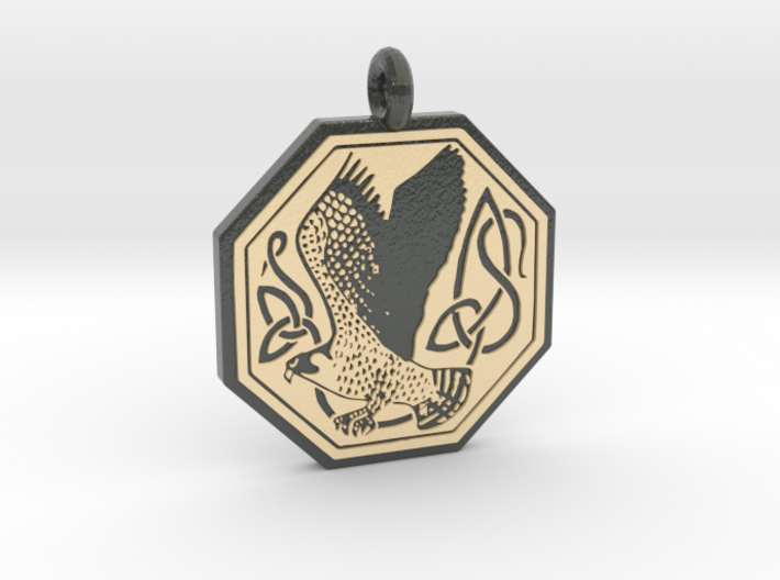 Birds Celtic Octogonal Pendant 3d printed