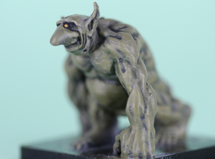 Unarmed troll 3d printed Photo of testprint, with base. Actual print is without base.