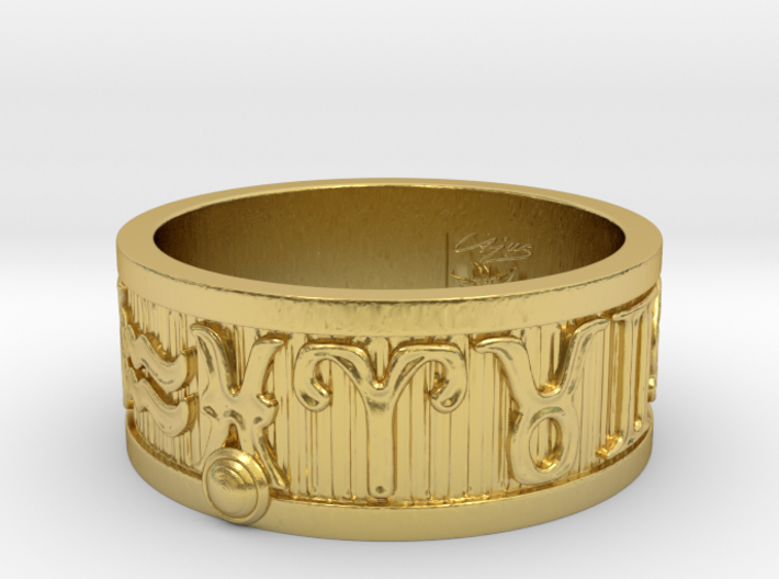 Zodiac Sign Ring Pisces / 21.5mm 3d printed 