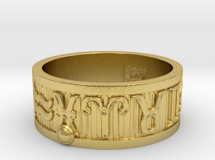 Zodiac Sign Ring Pisces / 22.5mm 3d printed 