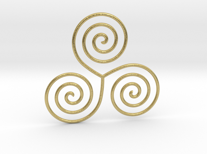 Celtic triple spiral pendant 3d printed