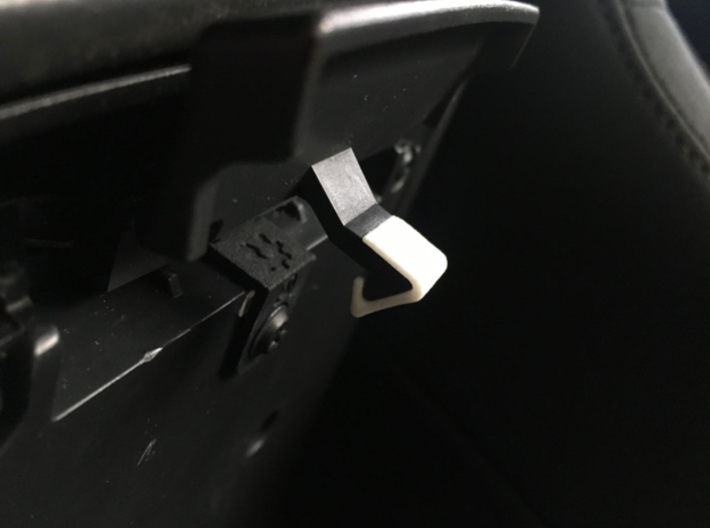 Dodge Challenger Armrest repair - 5 Hook Shells OS 3d printed A hook shell in place.
