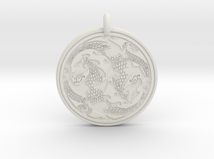 Dragon Celtic - Round Pendant 3d printed