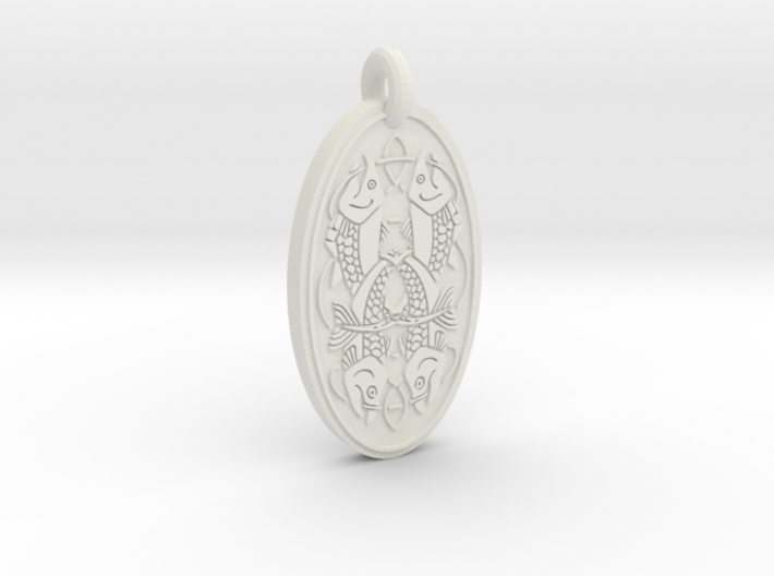 Fish - Oval Pendant 3d printed