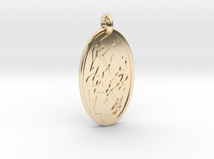 Hare - Oval Pendant 3d printed
