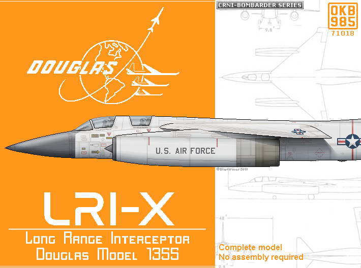 Douglas Model 1355 Long Range Interceptor (LRI-X) 3d printed