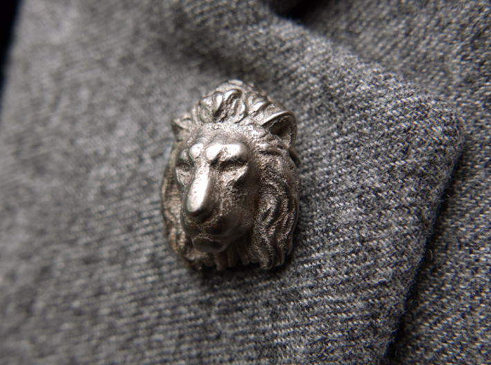 Lion Head Lapel Pin 3d printed 
