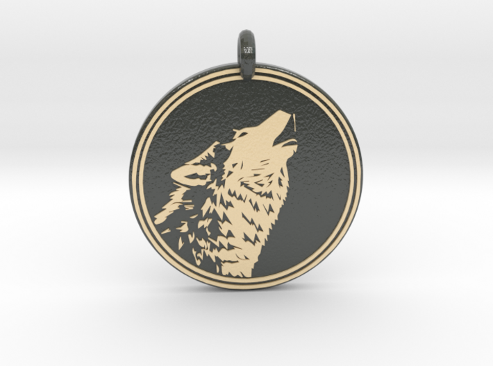 Gray wolf Animal totem Pendant 2 3d printed
