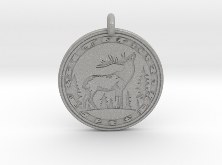 Elk Animal Totem Pendant 3d printed