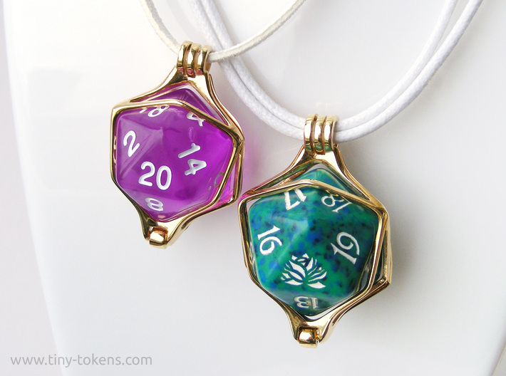 D20 necklace white dome