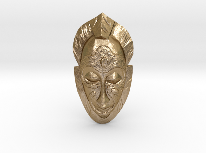 African Mask Necklace 3d printed 