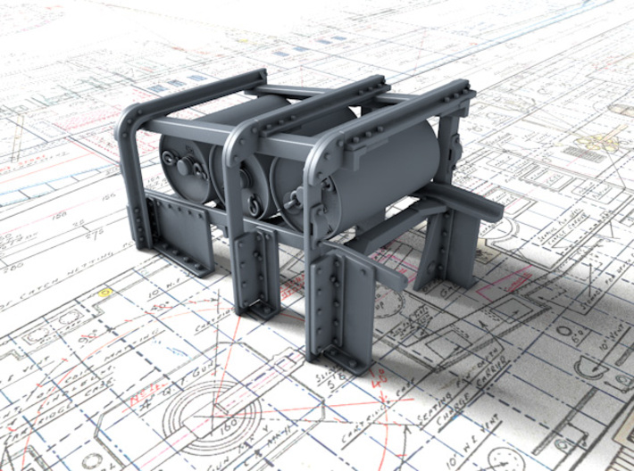 1/192 Royal Navy Small Depth Charge Rack x1 3d printed 1/192 Royal Navy Small Depth Charge Rack x1