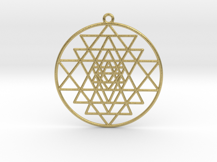Full Sri Yantra Necklace in 18K Rose and Yellow Gold - Sri Yantra