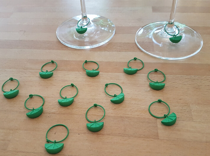 13 x Citrus Wine Charm 3d printed Set of 13 green citrus charms