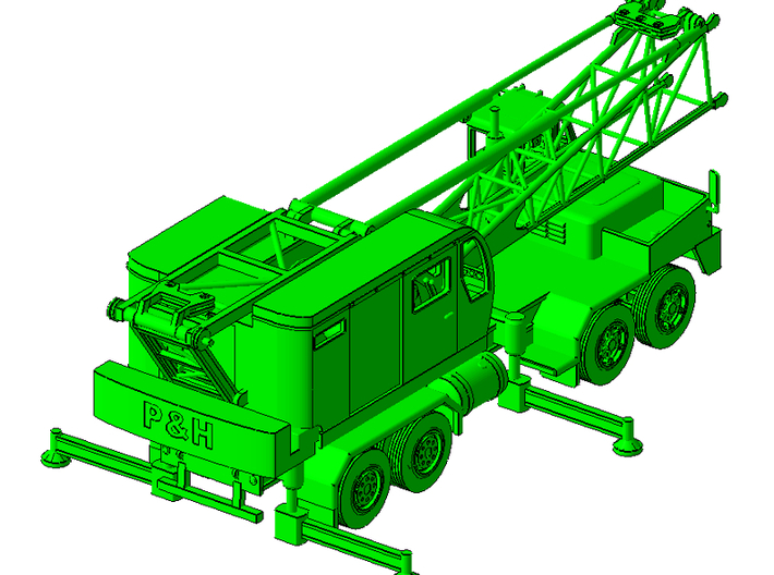 1/87th P&H Type Lattice Boom Crane  3d printed Shown with transporter, not included