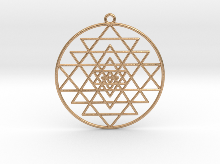 Sri Yantra Pendant Symmetrical 2&quot; 3d printed