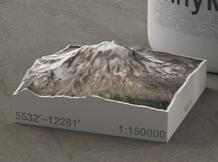 Mt. Adams, Washington, USA, 1:150000 Explorer 3d printed