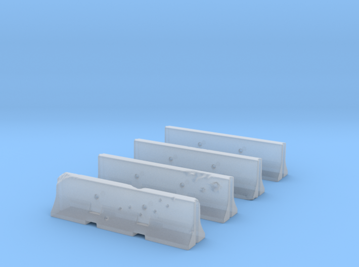 Jersey Barriers Set 4 pieces - undamaged, 28mm sca 3d printed