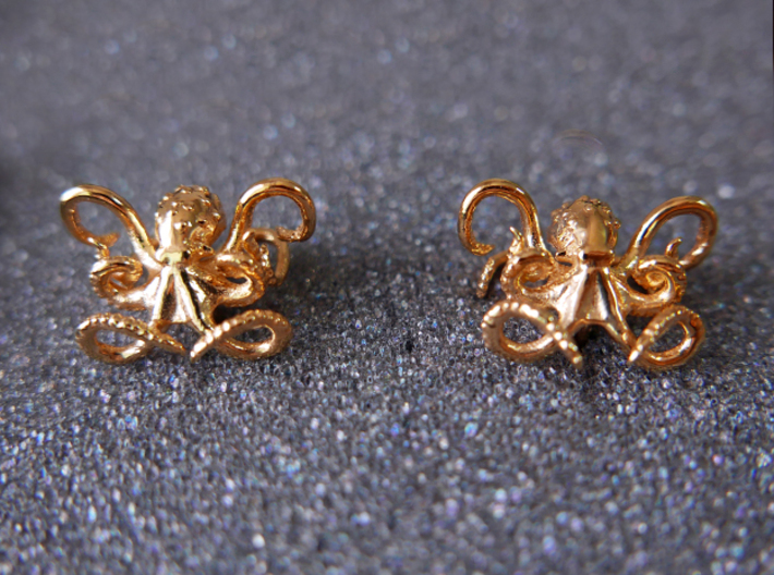 Octopus Cufflinks 3d printed 