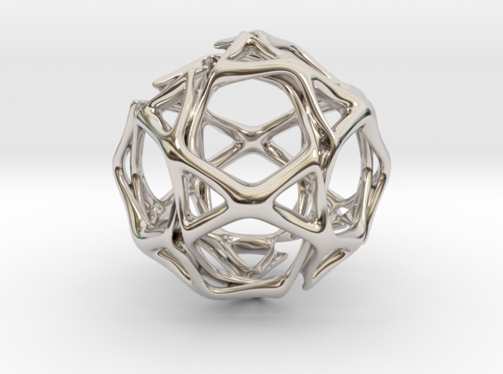 Icosidodecahedron Twisted members 3d printed