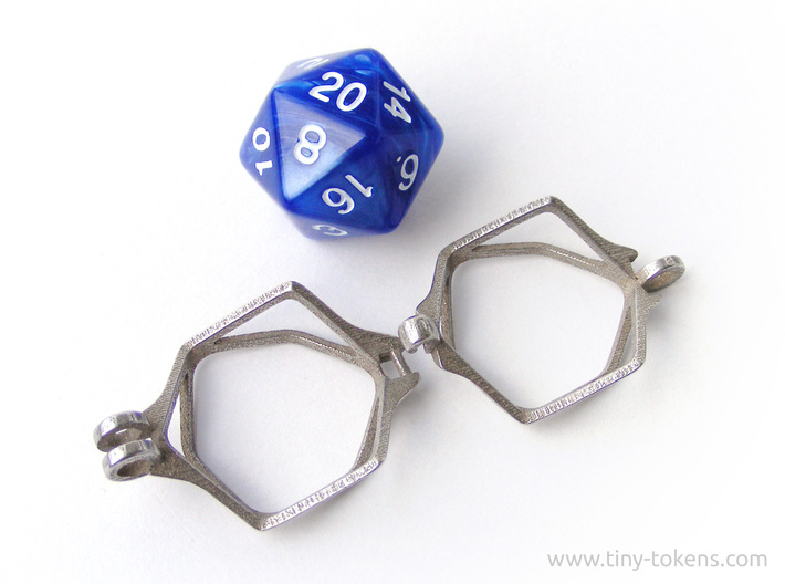 Dice pendant - D20 -18mm (steel) (VZ5D5V6W7) by Foxworks