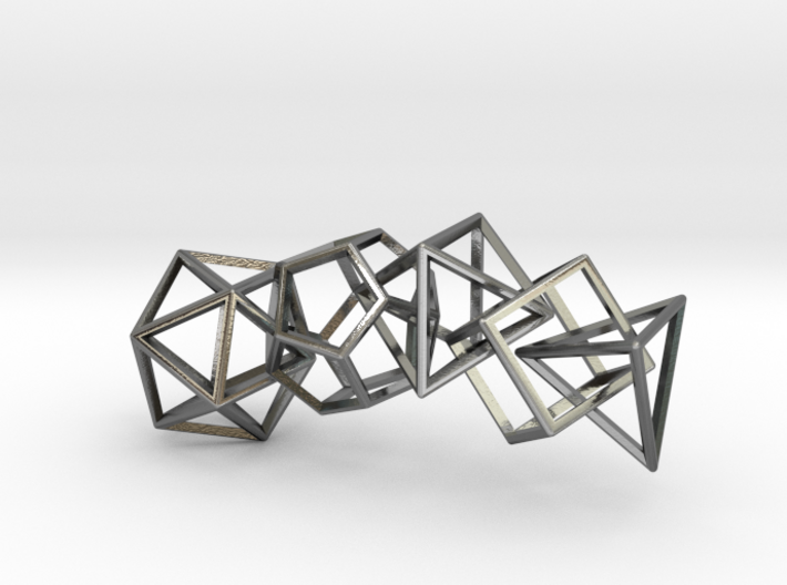 Platonic Solids Wireframe Pendant 3d printed