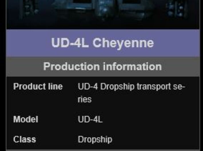 UD-4L Cheyenne Dropship 285 scale 3d printed size check