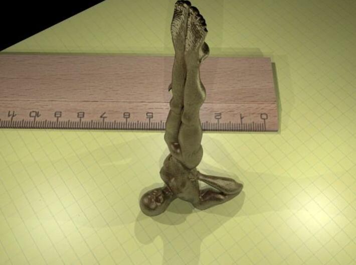 Salamba Sarvangasana S 3d printed bronze rendering