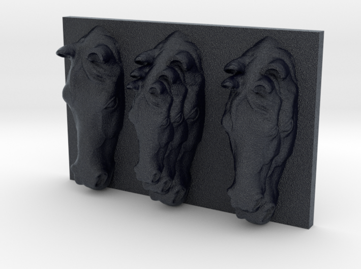Horses Triptych-Faced Caricature (001) 3d printed
