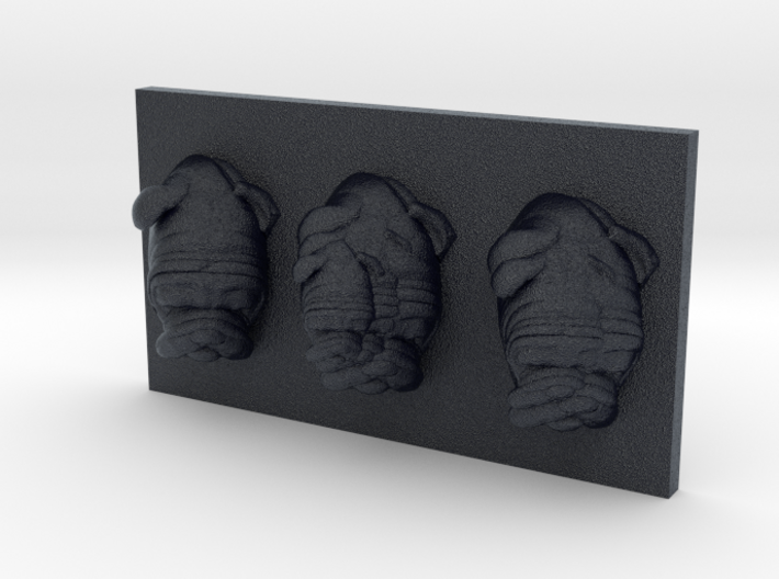 Bulldog Triptych-Faced Caricature (001) 3d printed