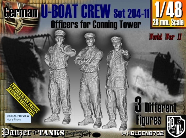 1/48 German U-Boot Crew Set204-11 3d printed