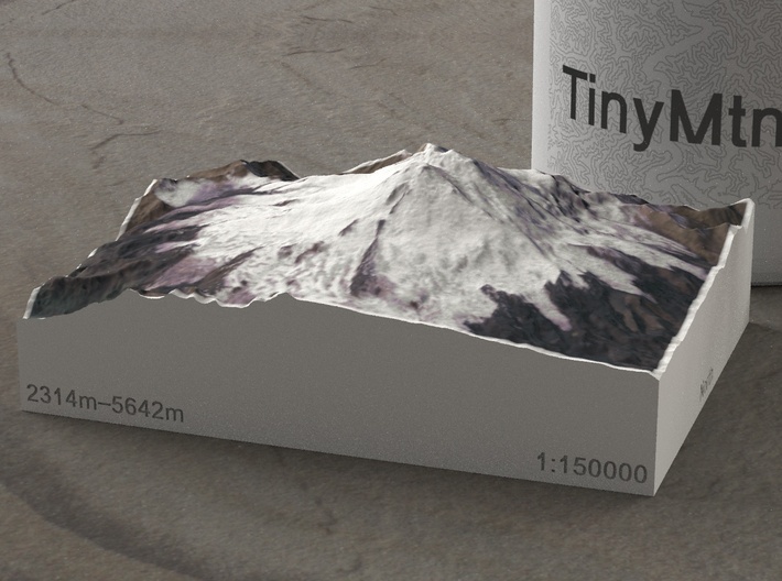 Mt. Elbrus, Russia, 1:150000 Explorer 3d printed